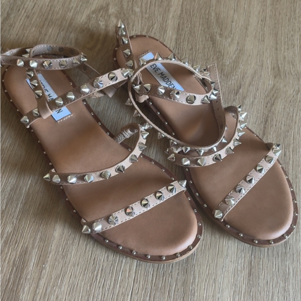 Steve Madden Brown Studded Sandals